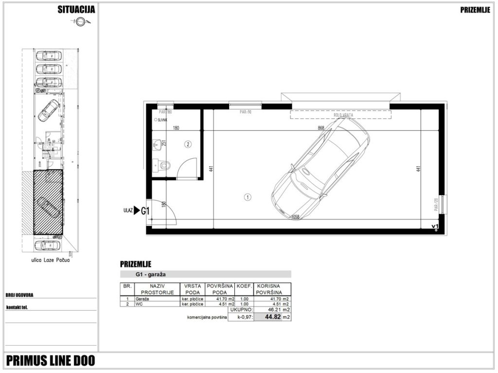 Primus Line - objekat 4, garaža G1 u Laze Pačua 22 - Novi Sad