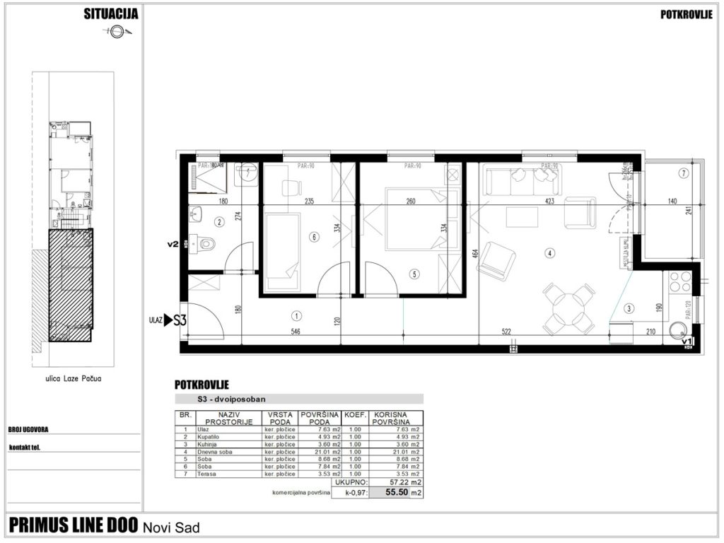 Primus Line - objekat 4, stan S3 u Laze Pačua 22 - Novi Sad