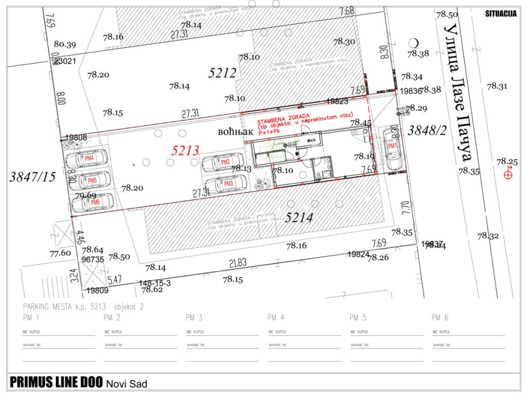 Primus Line - objekat 2, parking mesta u Laze Pačua 24 - Novi Sad